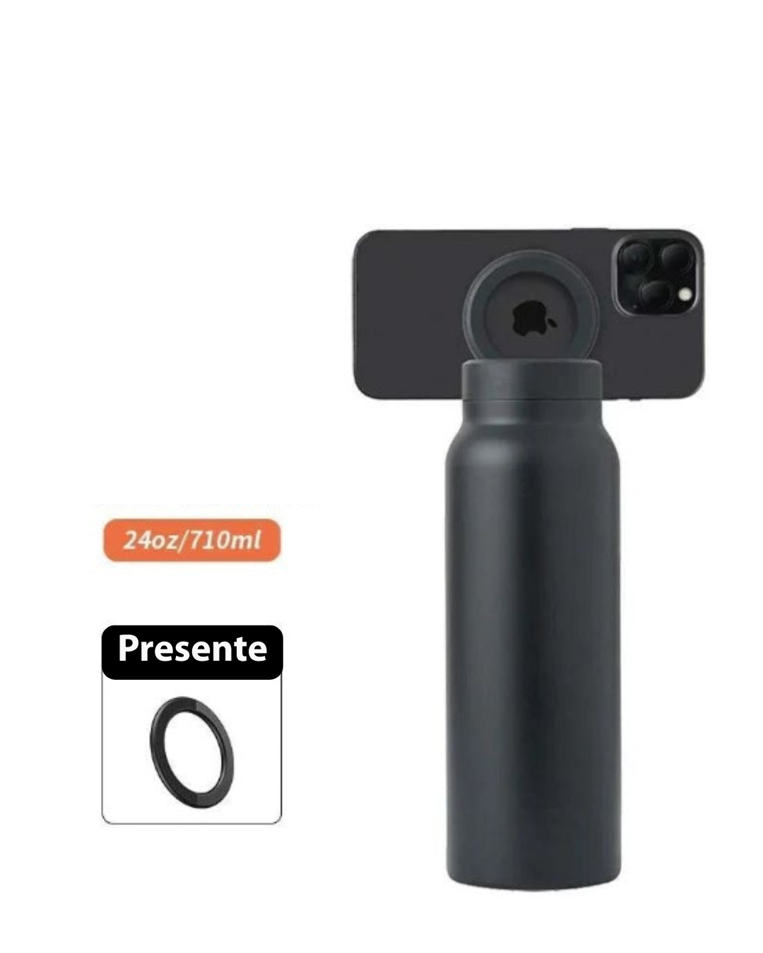 Garrafa Térmica com Suporte para Celular