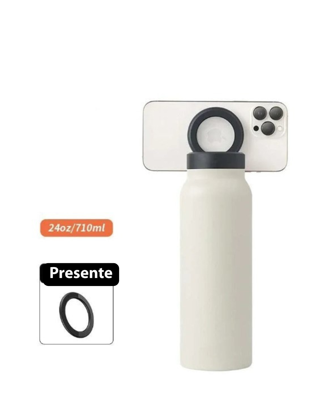 Garrafa Térmica com Suporte para Celular