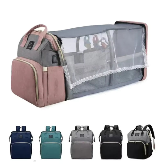Mochila com Trocador Portátil e Mini Berço 3 em 1