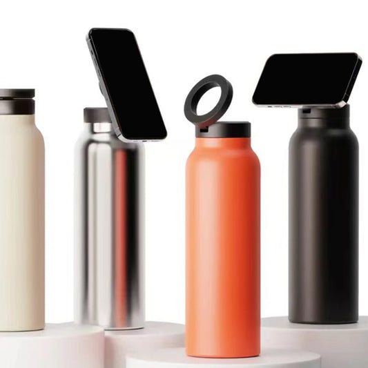 Garrafa Térmica com Suporte para Celular